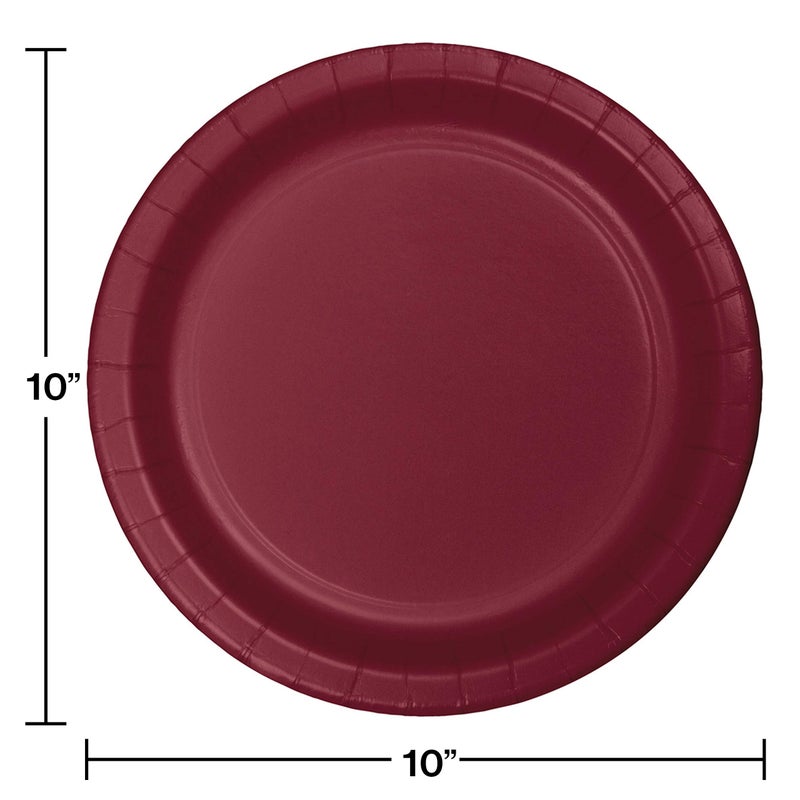 Creative Converting Touch of Color 24 Count Paper Banquet Plates, Burgundy - Image 2